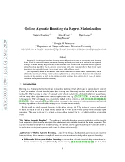 Online Agnostic Boosting via Regret Minimization