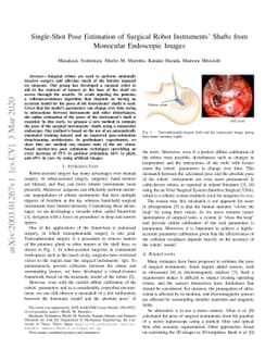 Single-Shot Pose Estimation of Surgical Robot Instruments' Shafts from
  Monocular Endoscopic Images