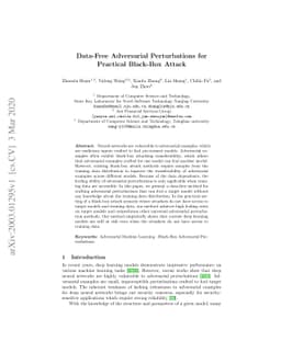 Data-Free Adversarial Perturbations for Practical Black-Box Attack