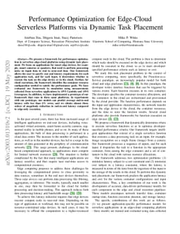 Performance Optimization for Edge-Cloud Serverless Platforms via Dynamic
  Task Placement
