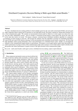 Distributed Cooperative Decision Making in Multi-agent Multi-armed
  Bandits