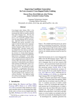 Improving Candidate Generation for Low-resource Cross-lingual Entity
  Linking