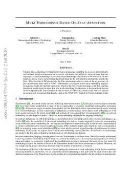 Meta-Embeddings Based On Self-Attention