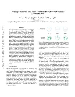 Learning to Generate Time Series Conditioned Graphs with Generative
  Adversarial Nets