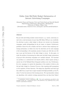 Online Joint Bid/Daily Budget Optimization of Internet Advertising
  Campaigns