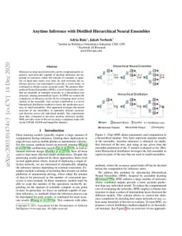 Anytime Inference with Distilled Hierarchical Neural Ensembles
