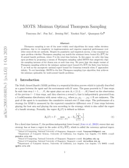 MOTS: Minimax Optimal Thompson Sampling