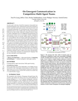 On Emergent Communication in Competitive Multi-Agent Teams