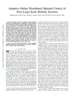 Adaptive Online Distributed Optimal Control of Very-Large-Scale Robotic
  Systems