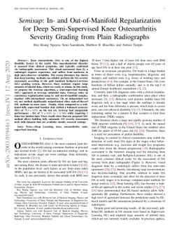 Semixup: In- and Out-of-Manifold Regularization for Deep Semi-Supervised
  Knee Osteoarthritis Severity Grading from Plain Radiographs