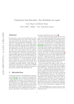Variational Auto-Encoder: not all failures are equal