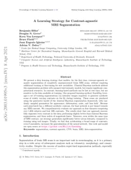 A Learning Strategy for Contrast-agnostic MRI Segmentation