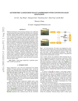 Asymmetric Gained Deep Image Compression With Continuous Rate Adaptation