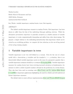 Unbiased variable importance for random forests