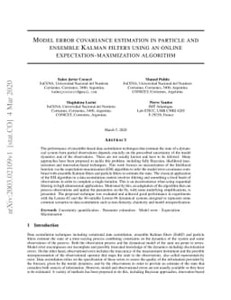 Model error covariance estimation in particle and ensemble Kalman
  filters using an online expectation-maximization algorithm