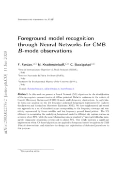 Foreground model recognition through Neural Networks for CMB B-mode
  observations