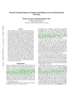 On the Learning Property of Logistic and Softmax Losses for Deep Neural
  Networks