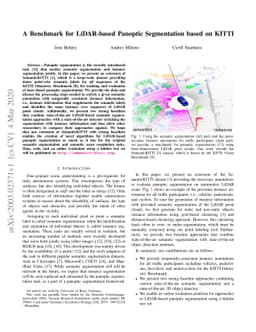 A Benchmark for LiDAR-based Panoptic Segmentation based on KITTI