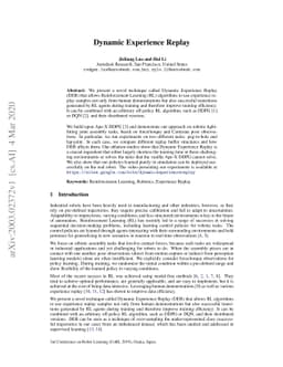 Dynamic Experience Replay