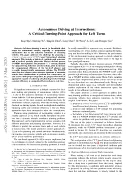 Autonomous Driving at Intersections: A Critical-Turning-Point Approach
  for Left Turns