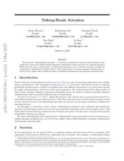 Talking-Heads Attention