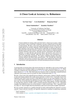 A Closer Look at Accuracy vs. Robustness