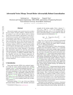 Adversarial Vertex Mixup: Toward Better Adversarially Robust
  Generalization