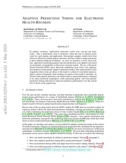 Adaptive Prediction Timing for Electronic Health Records
