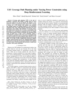 UAV Coverage Path Planning under Varying Power Constraints using Deep
  Reinforcement Learning