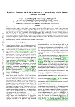 HypoNLI: Exploring the Artificial Patterns of Hypothesis-only Bias in
  Natural Language Inference