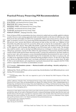 Practical Privacy Preserving POI Recommendation