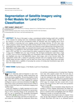 Segmentation of Satellite Imagery using U-Net Models for Land Cover
  Classification