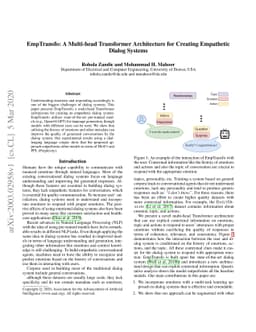EmpTransfo: A Multi-head Transformer Architecture for Creating
  Empathetic Dialog Systems