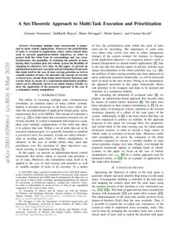 A Set-Theoretic Approach to Multi-Task Execution and Prioritization