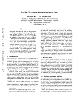 S-APIR: News-based Business Sentiment Index
