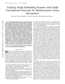 Unifying Graph Embedding Features with Graph Convolutional Networks for
  Skeleton-based Action Recognition