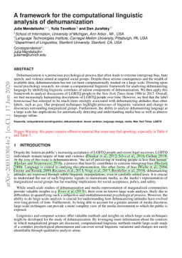 A Framework for the Computational Linguistic Analysis of Dehumanization