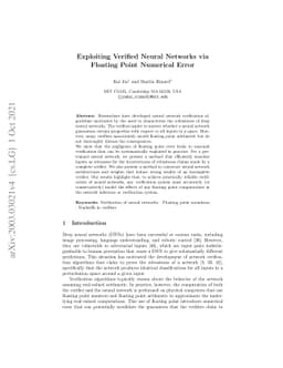 Exploiting Verified Neural Networks via Floating Point Numerical Error