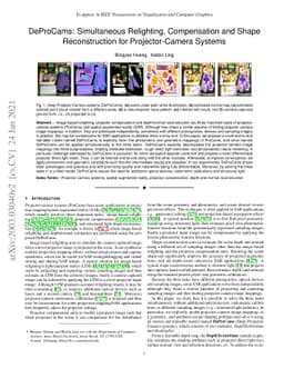 DeProCams: Simultaneous Relighting, Compensation and Shape
  Reconstruction for Projector-Camera Systems