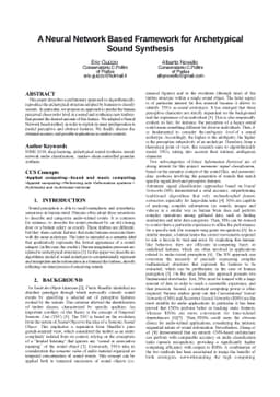 A Neural Network Based Framework for Archetypical Sound Synthesis