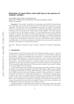 Estimation of causal effects with small data in the presence of trapdoor
  variables