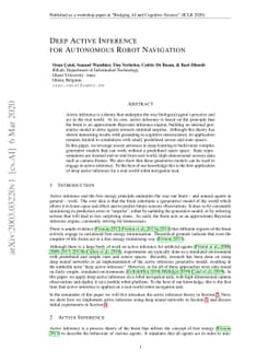 Deep Active Inference for Autonomous Robot Navigation