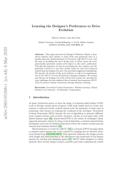 Learning the Designer's Preferences to Drive Evolution