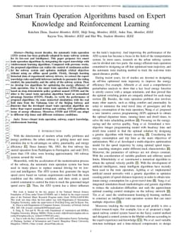 Smart Train Operation Algorithms based on Expert Knowledge and
  Reinforcement Learning