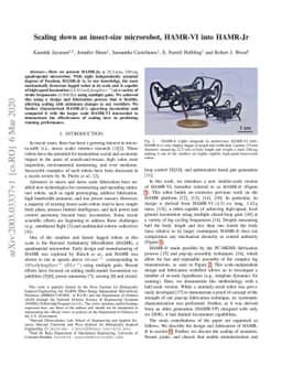 Scaling down an insect-size microrobot, HAMR-VI into HAMR-Jr
