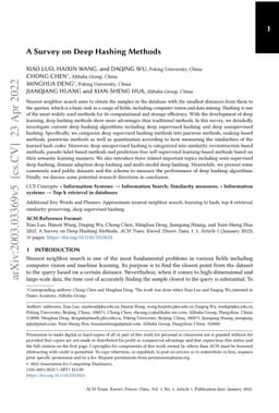 A Survey on Deep Hashing Methods