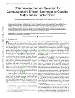 Columnwise Element Selection for Computationally Efficient Nonnegative
  Coupled Matrix Tensor Factorization