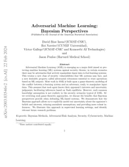 Adversarial Machine Learning: Bayesian Perspectives