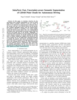 SalsaNext: Fast, Uncertainty-aware Semantic Segmentation of LiDAR Point
  Clouds for Autonomous Driving