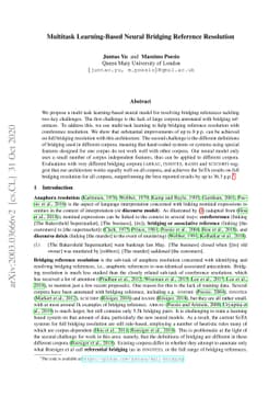 Multi-task Learning Based Neural Bridging Reference Resolution